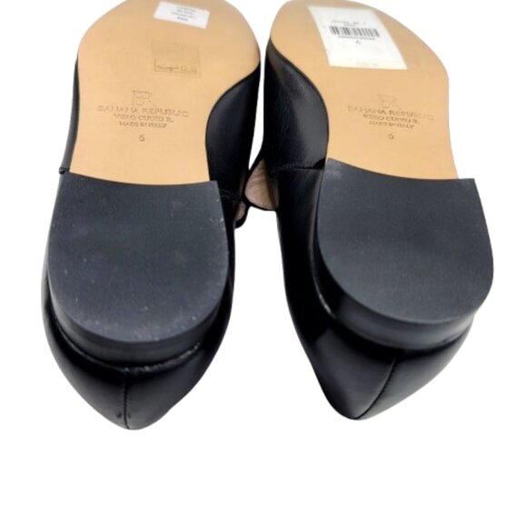 Banana Republic Italian Black Leather Loafers - Size: 6 - Picture 8 of 10